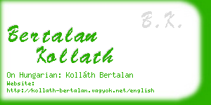 bertalan kollath business card